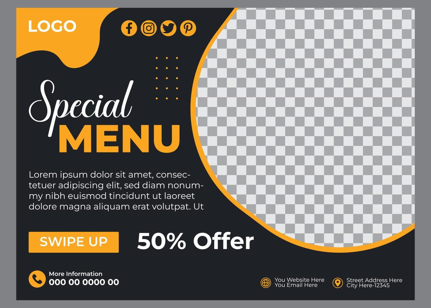 corporate horizontal flyer template vector