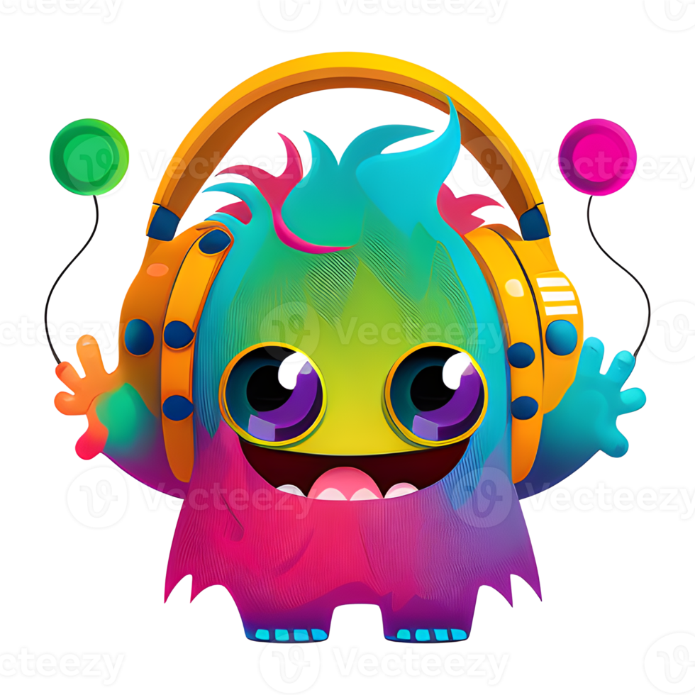 Pasen waterverf monster clip art PNG 01