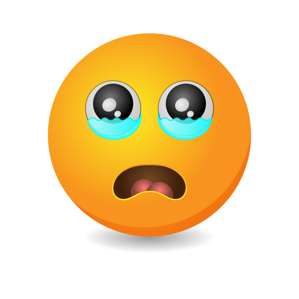 3d emoji png expresión con triste cara