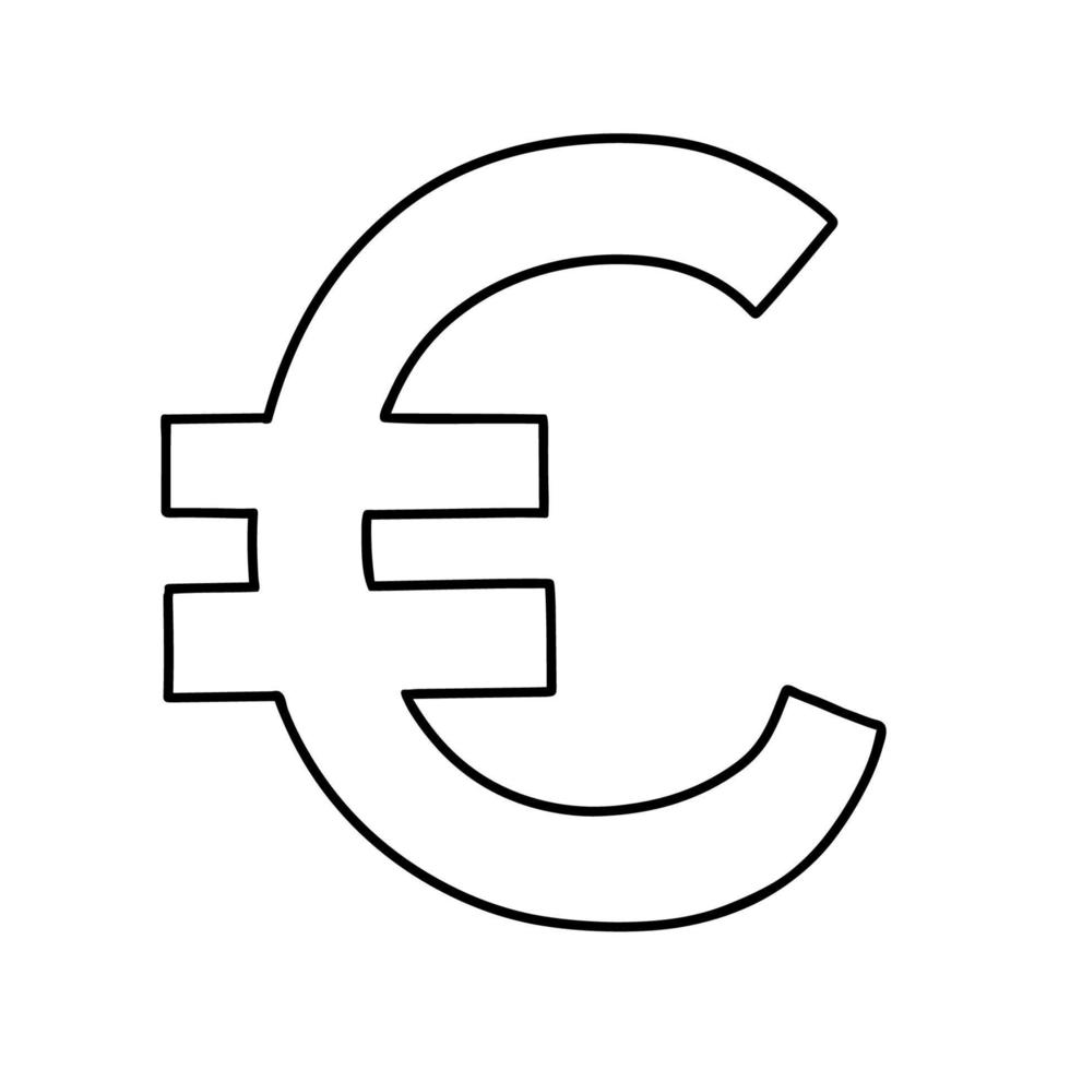 Euro outline sign . Money symbol. Vector line illustration 21391371