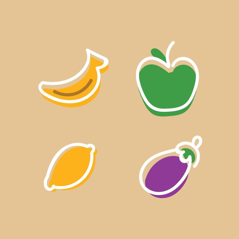 frutas icono vector ilustración