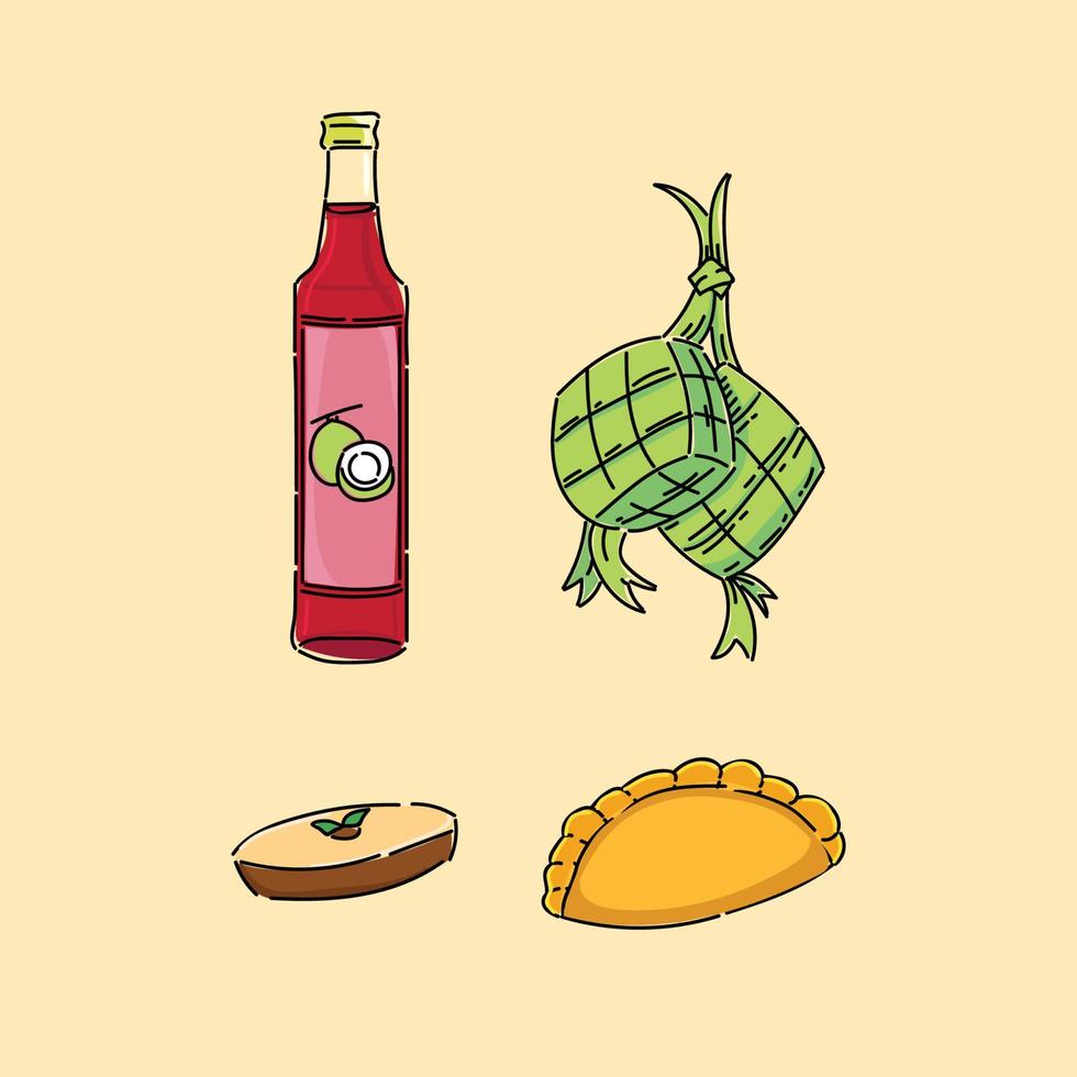 Ramadán comida dibujos animados ilustración diseño vector