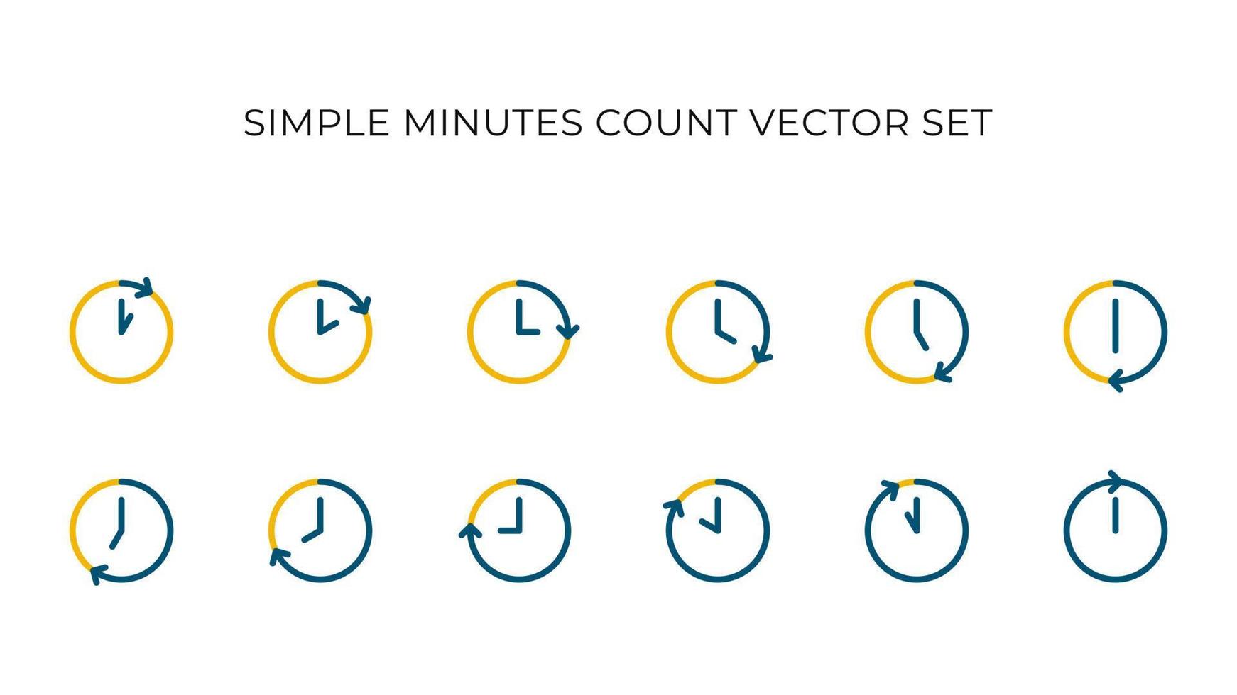 Minutes Count Simple Vector Set