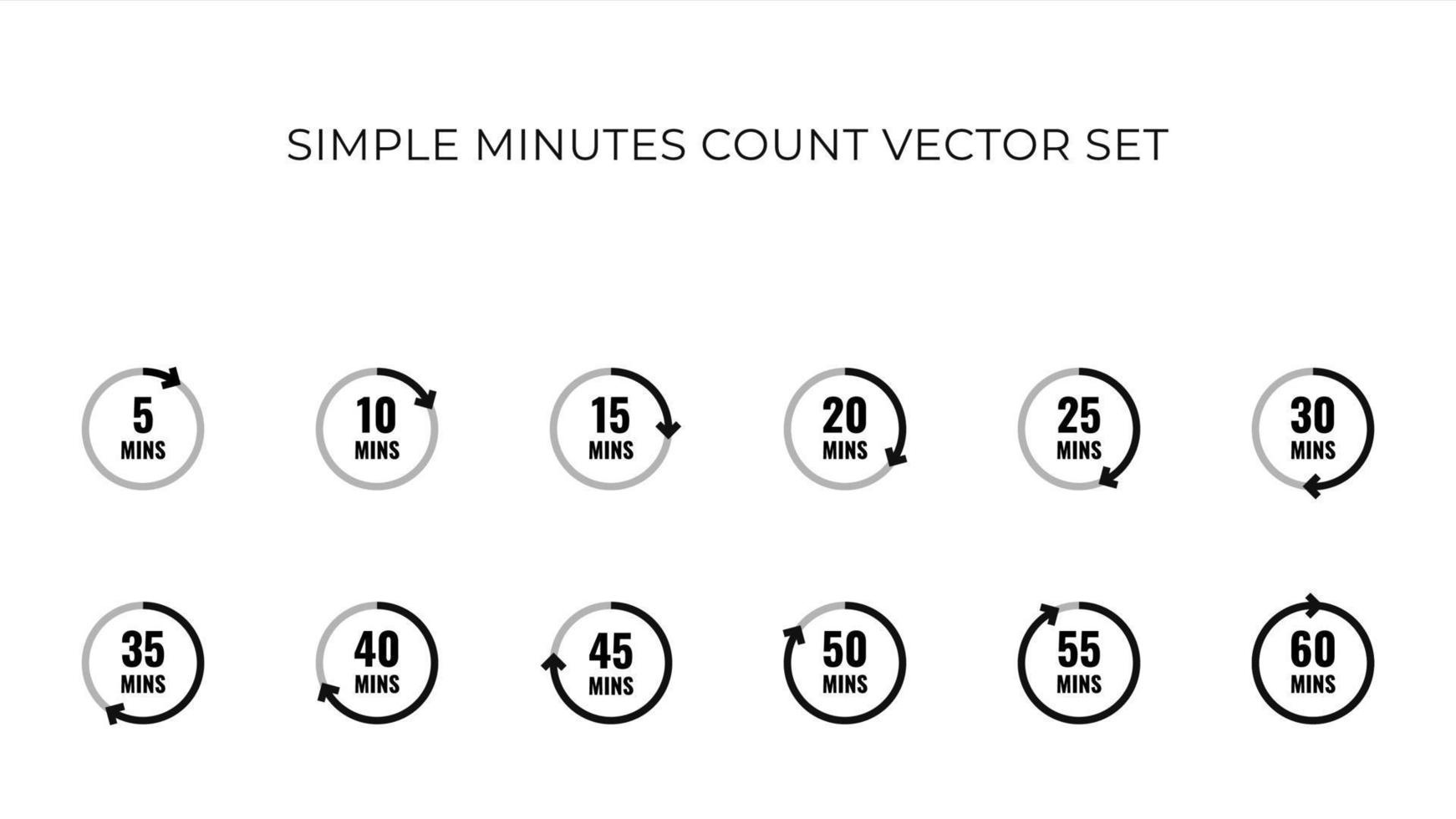 Minutes Count Simple Vector Set