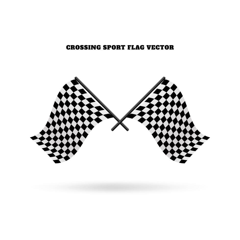 Crossing black and white checkered flag with simple design vector