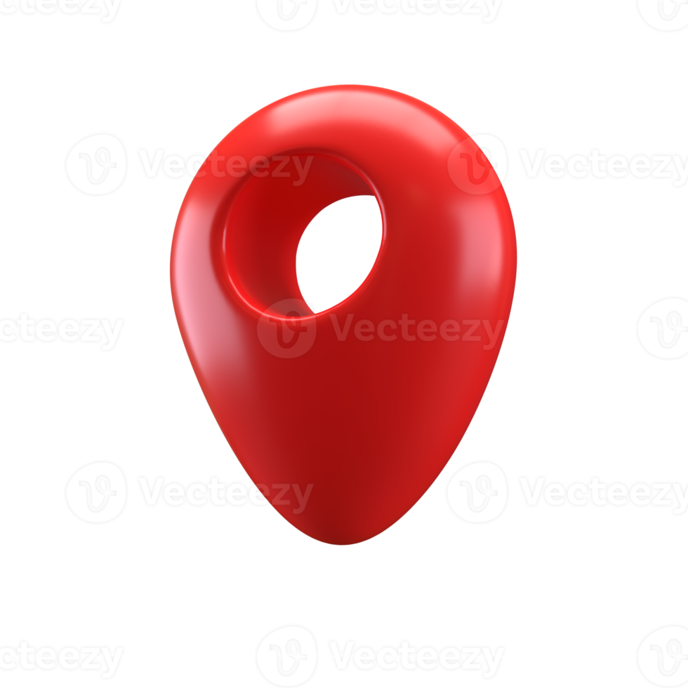 3D icon Realistic Style red glossy Location map pin gps pointer markers illustration for destination. Geo tag isolated transparent png