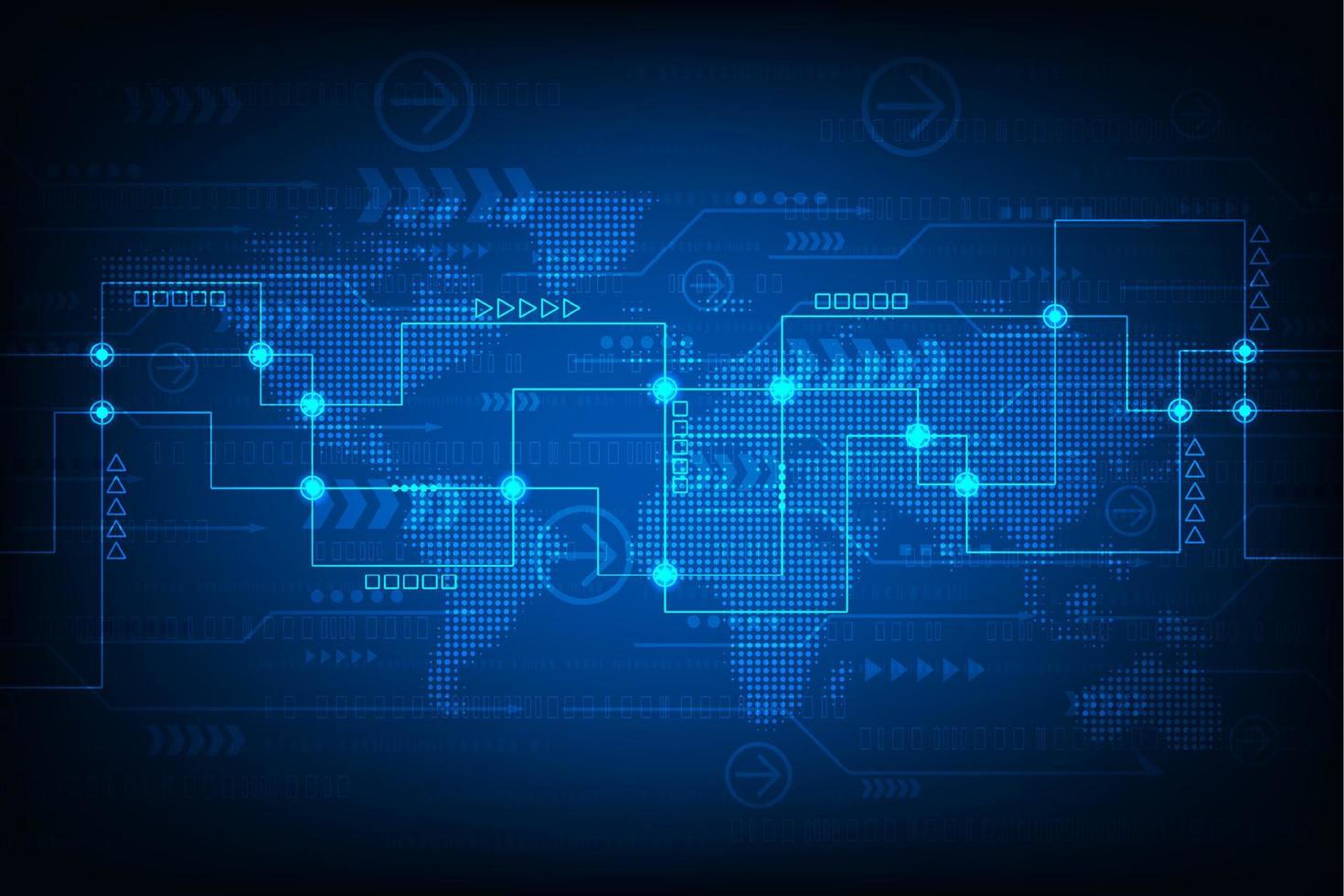 vector resumen azul mundo mapa antecedentes. concepto de tecnología navegador.