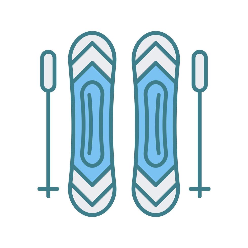 Ski Sticks Vector Icon