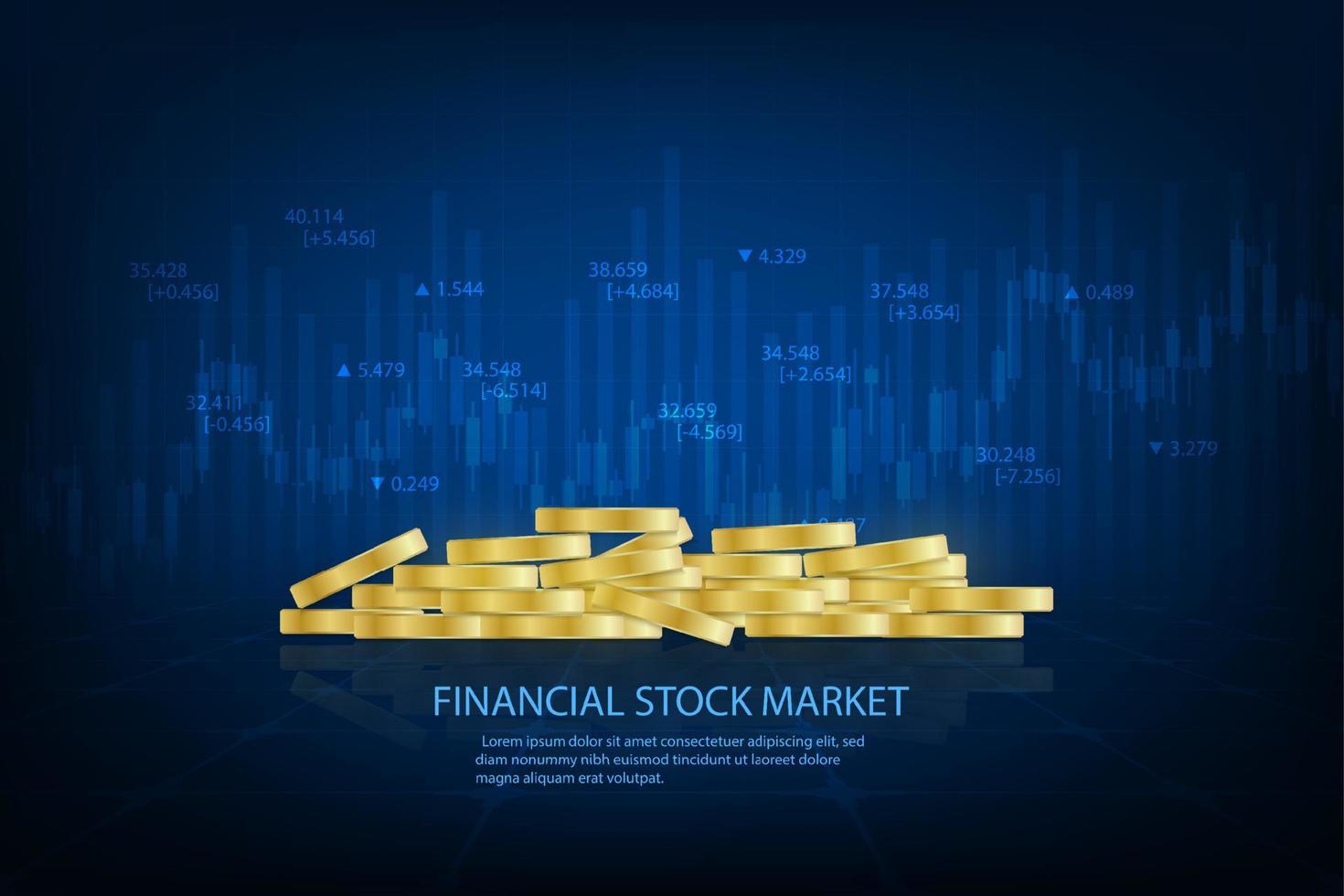 Vector stock market graph trading chart crypto currency concept.