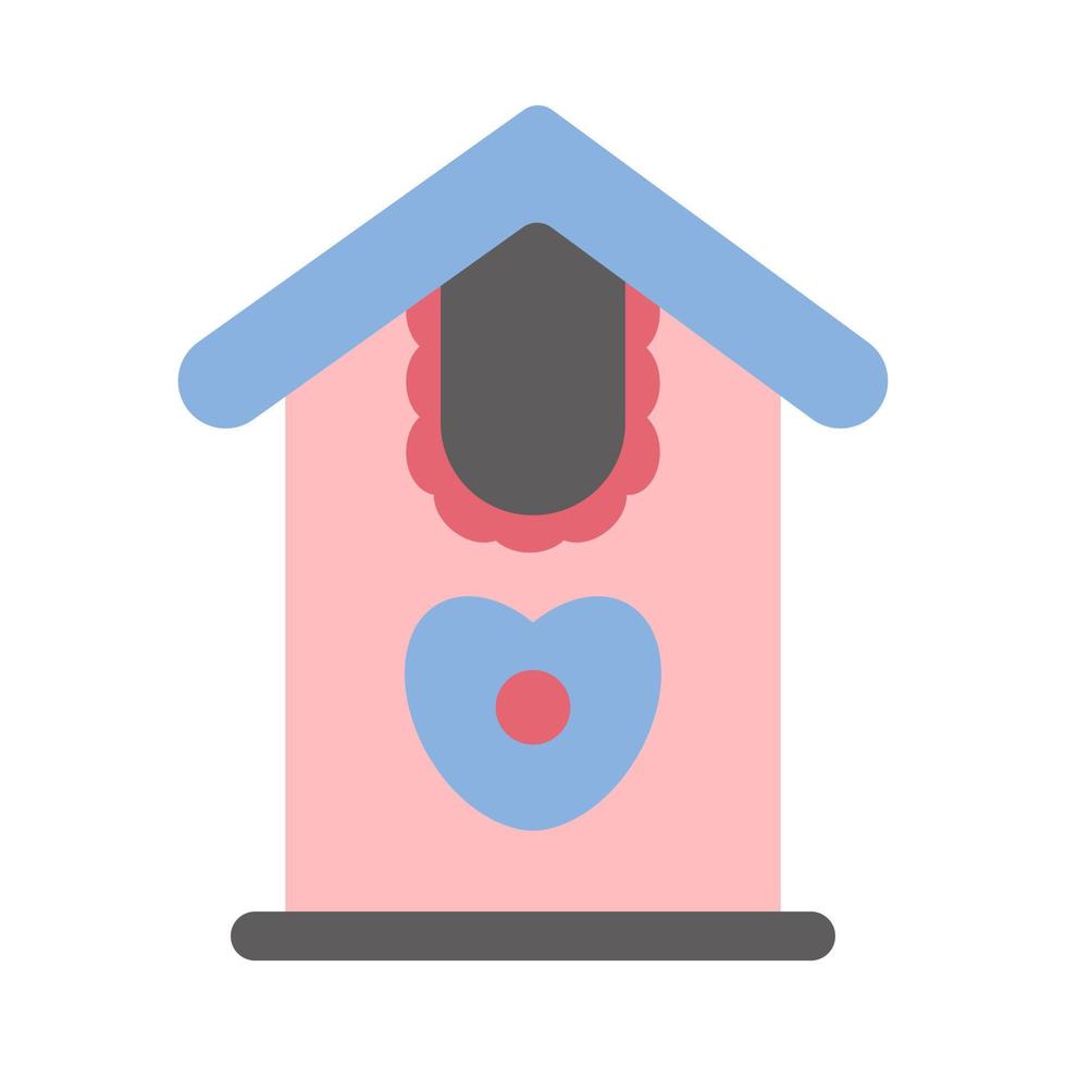 Cute pink birdhouse, isolated on white background. Protection of birds and animals. International Bird Day. Crafts made of wood. Spring vector illustration in flat cartoon style