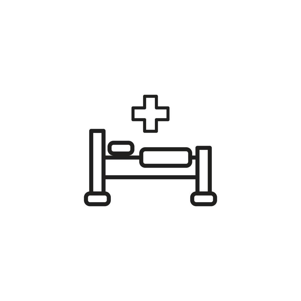 Hospital bed icon outline style vector image