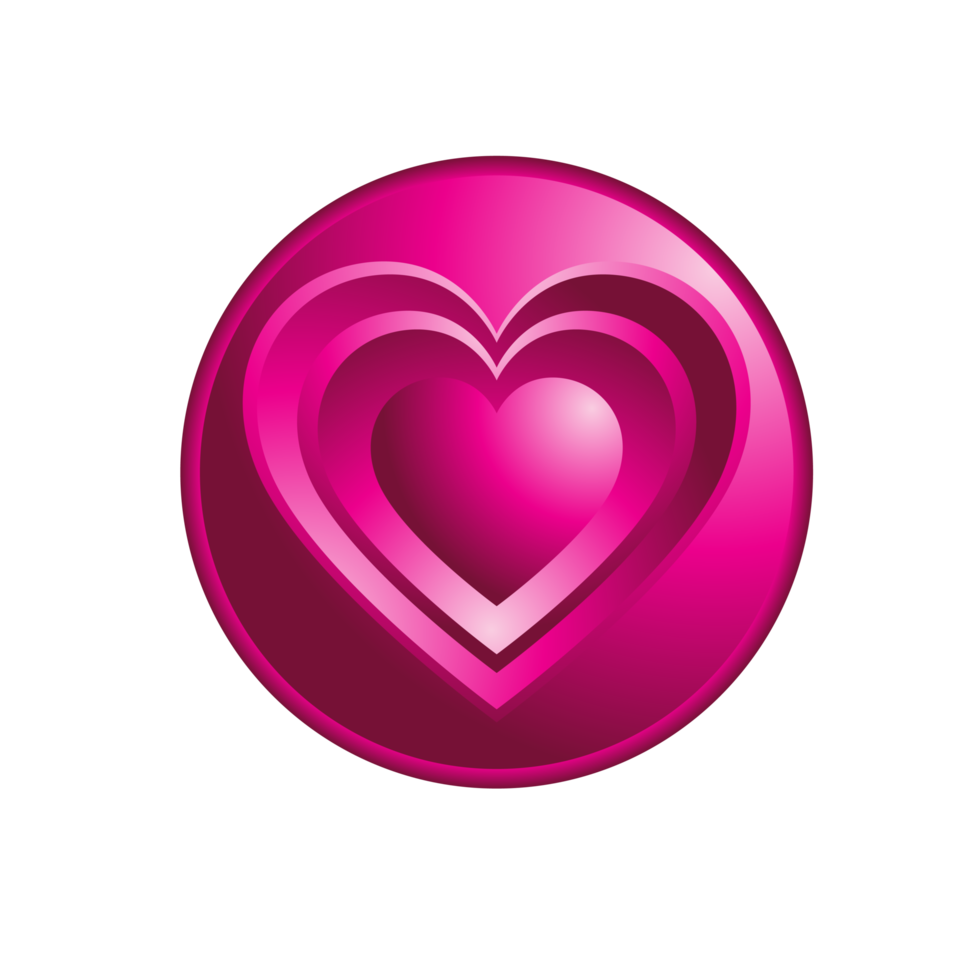 Realistic 3d design icon heart symbol love png