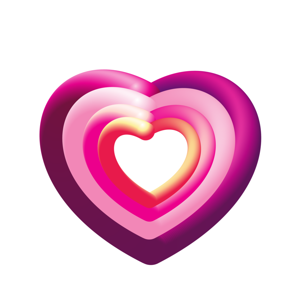 Realistic 3d design icon heart symbol love png