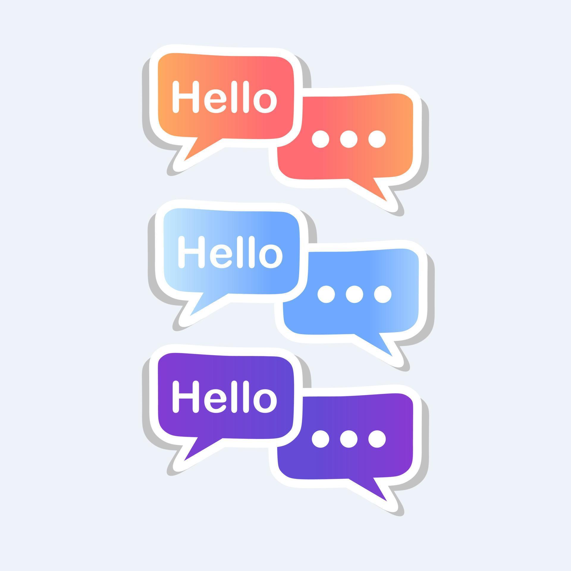 social media speech bubble,Hello Bubble, Gradient Speech Message. Hello
