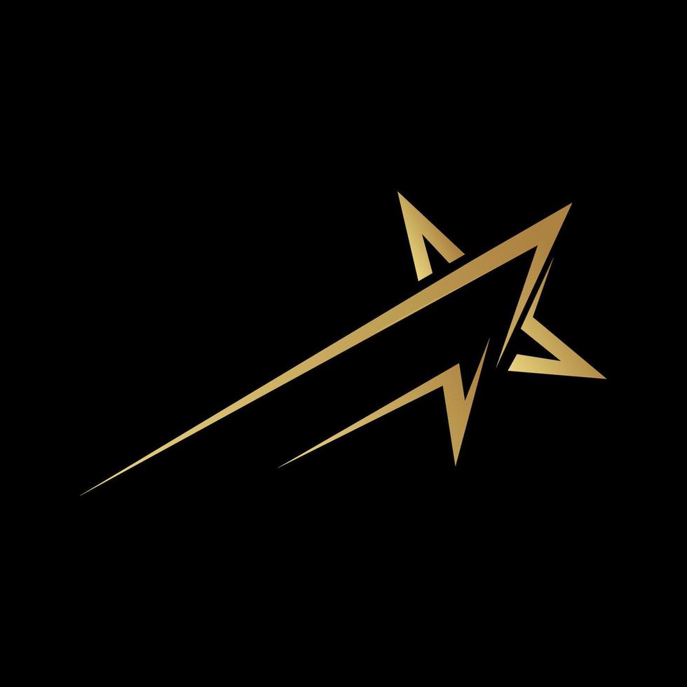 Gold Star With Copy space area vector