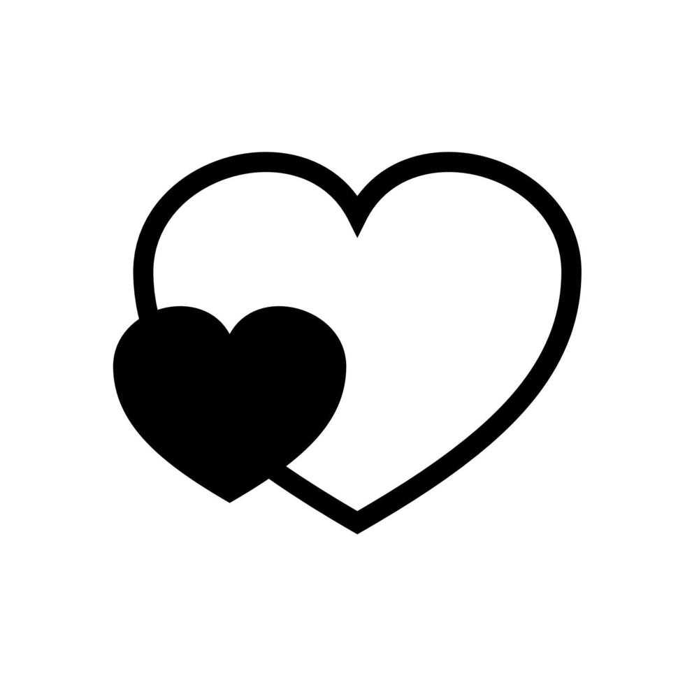 amor icono negro en blanco antecedentes vector