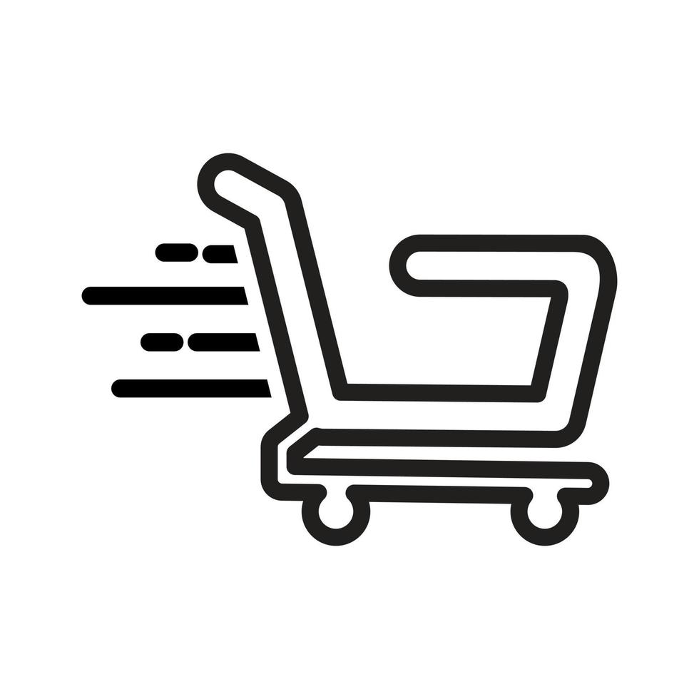 compras carro y cheque marca icono. sencillo línea estilo para web y aplicación carretilla símbolo en blanco antecedentes. vector ilustración