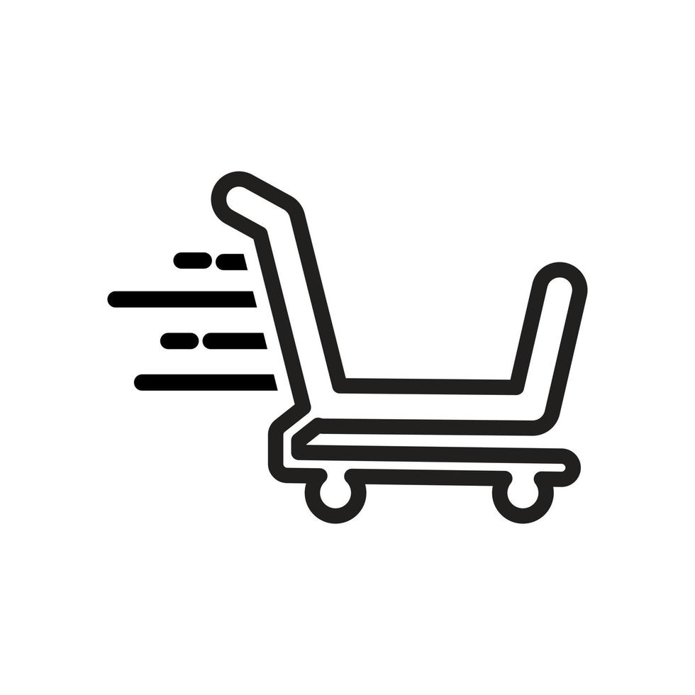 Shopping cart and check mark icon. Simple line style for web and app. Trolley symbol on white background. Vector Illustration