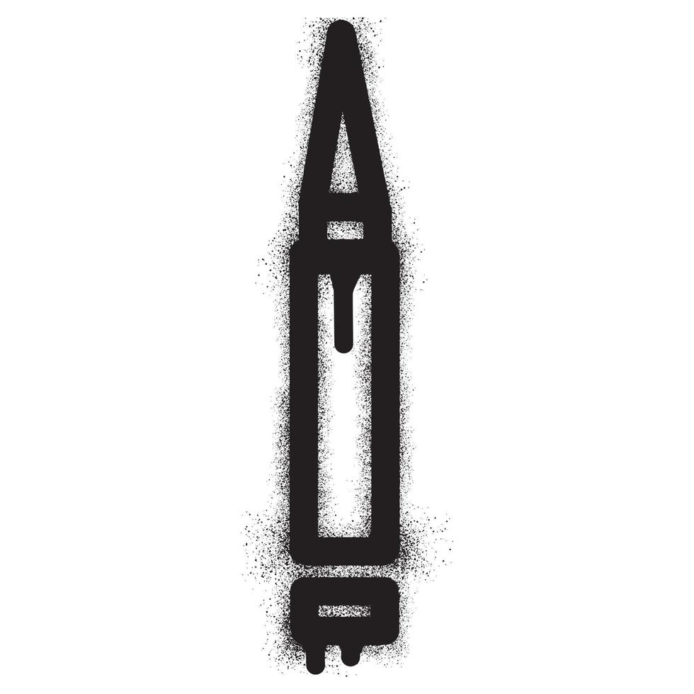 Bullet icon with black spray paint vector