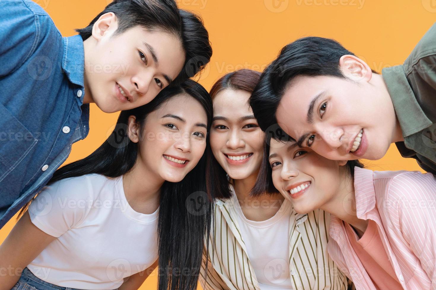 Group people, friends on background photo