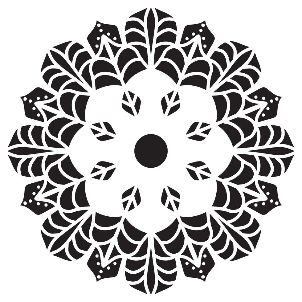 Mandala pattern stencil abstract floral ornament vector