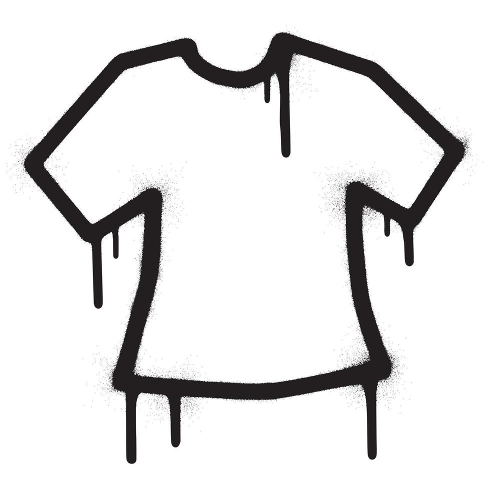 Graffiti blank t shirt template with black spray paint vector