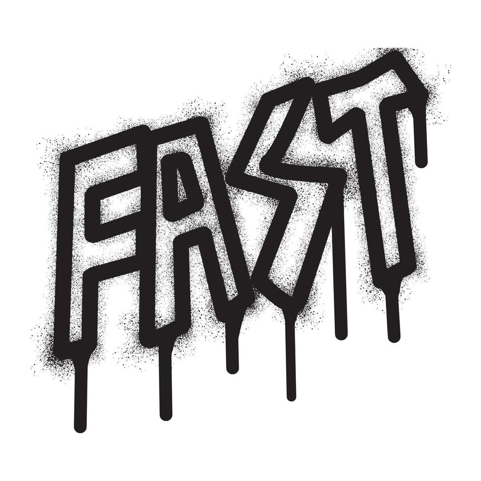 Graffiti fast text with black spray paint vector