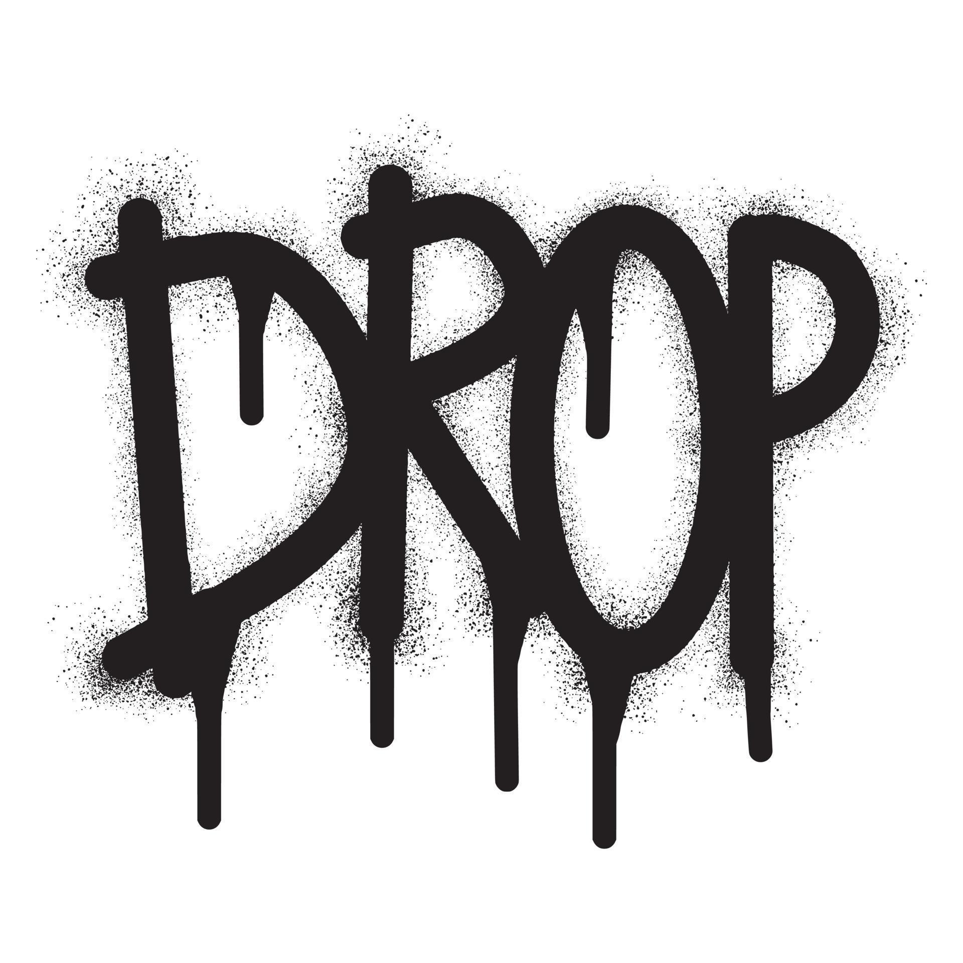 Graffiti drop text with black spray paint 21393132 Vector Art at Vecteezy