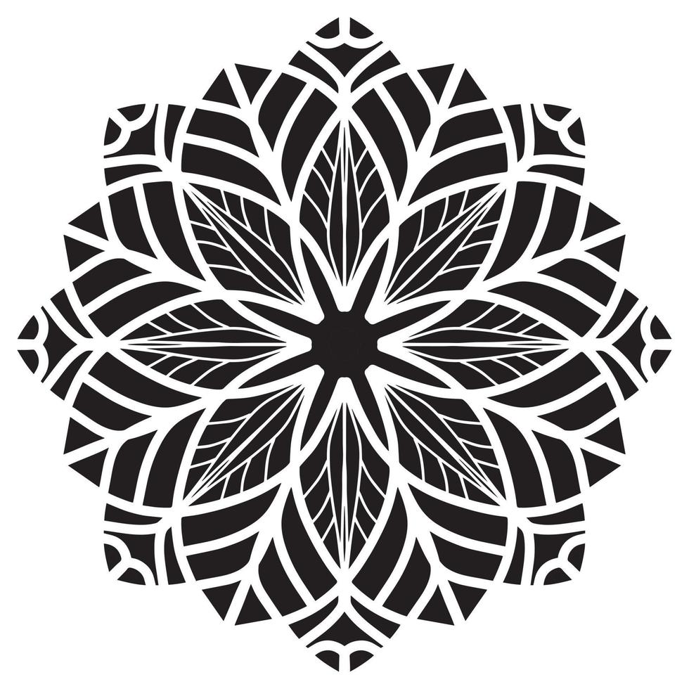 Mandala pattern stencil abstract floral ornament vector