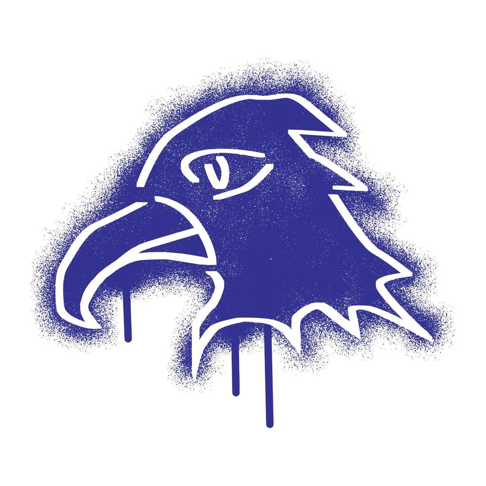 Eagle head graffiti with black spray paint vector