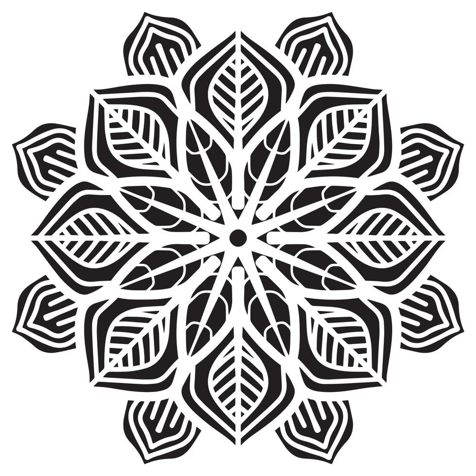 Mandala pattern stencil abstract floral ornament vector