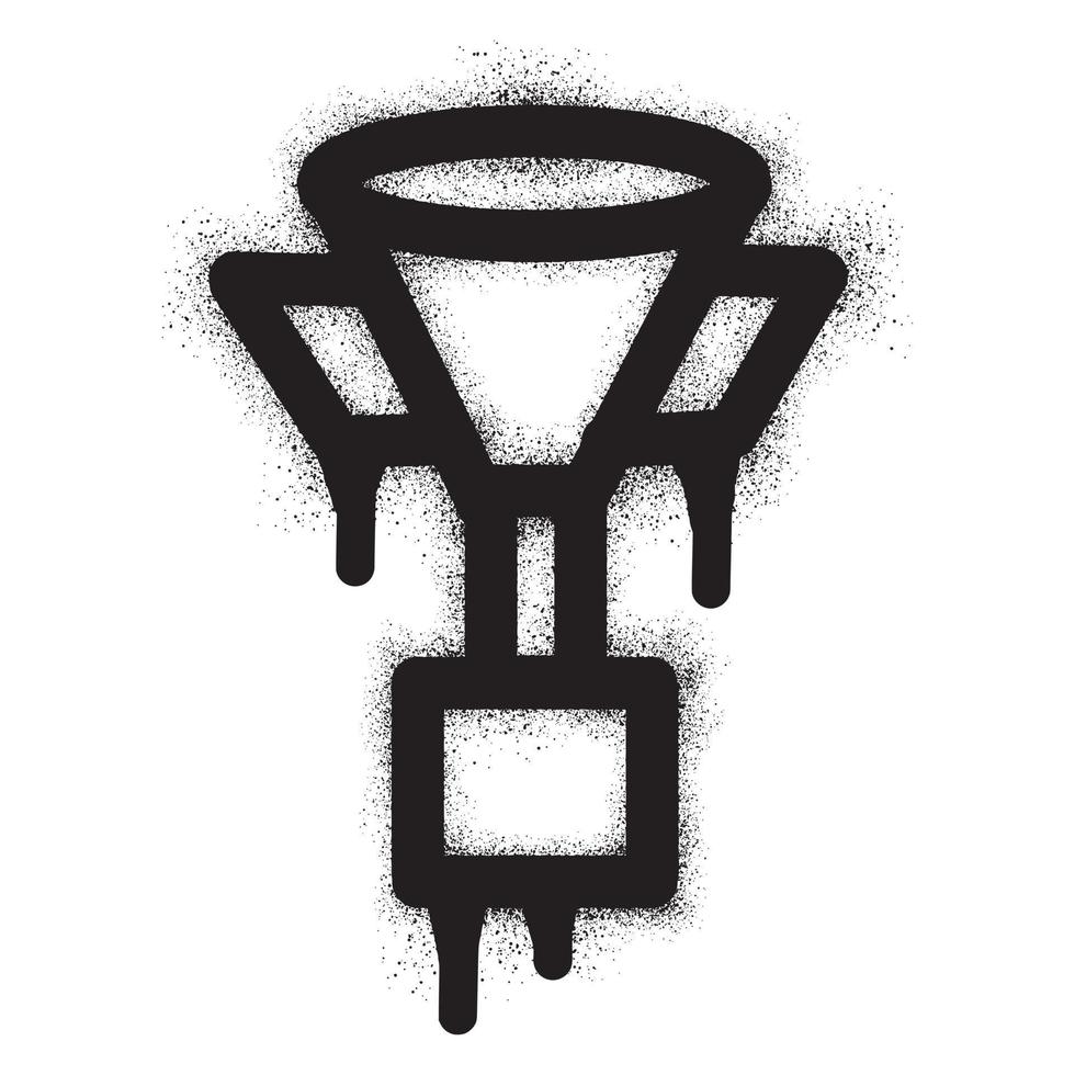 Trophy icon graffiti with black spray paint. vector