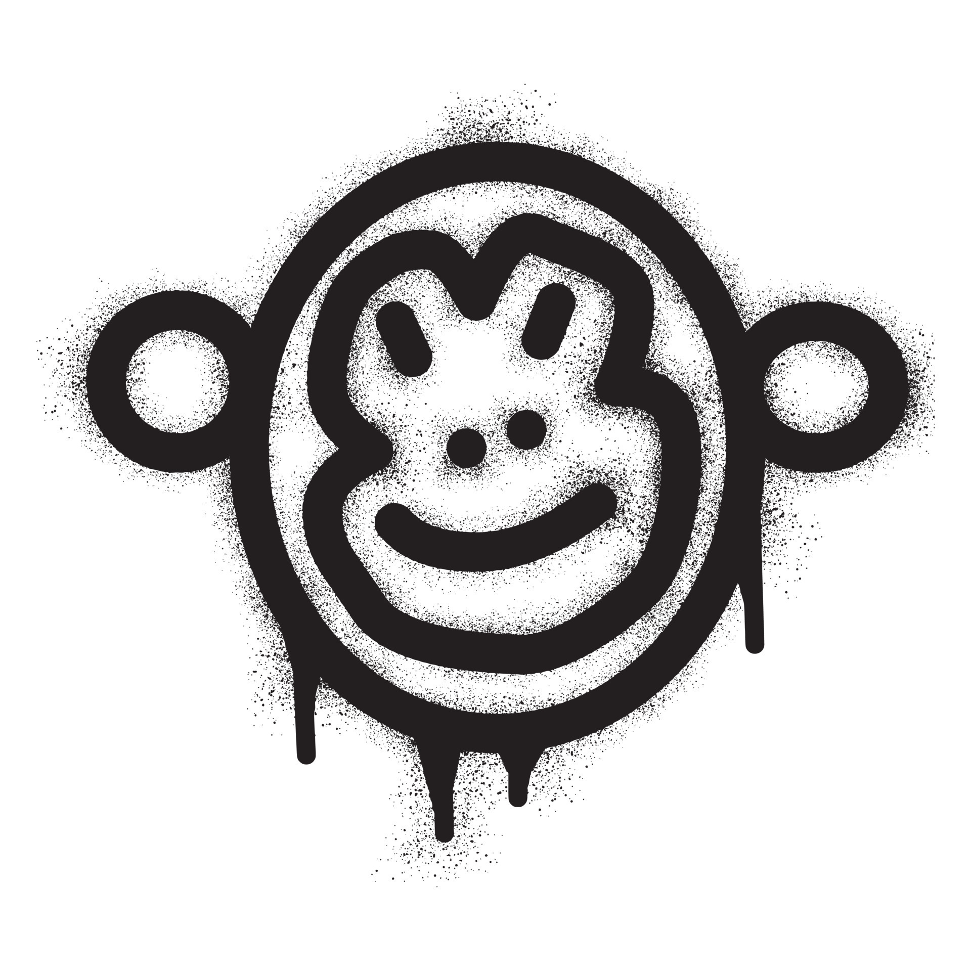 Graffiti monkey icon with black spray paint 21393199 Vector Art at Vecteezy