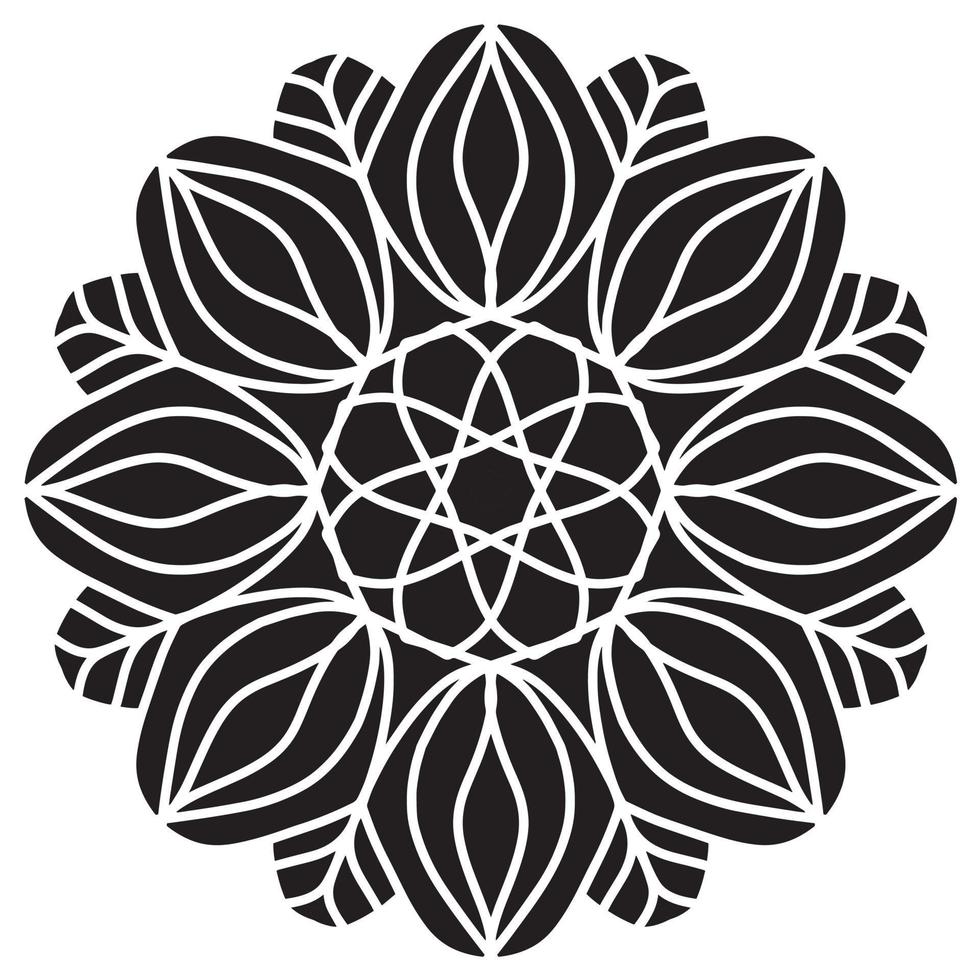 Mandala pattern stencil abstract floral ornament vector