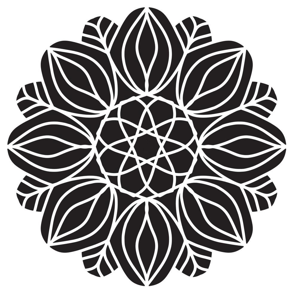 Mandala pattern stencil abstract floral ornament vector