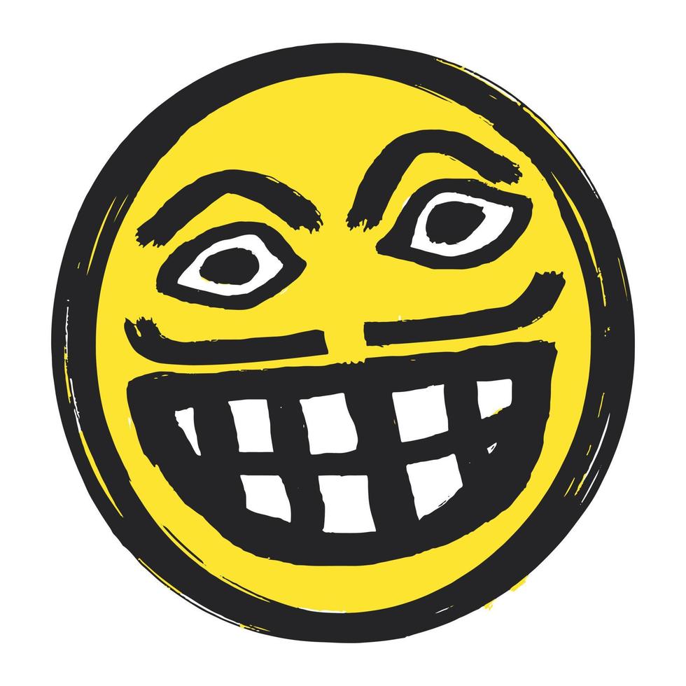 Smiling emoticon painted using a colorful paint brush vector