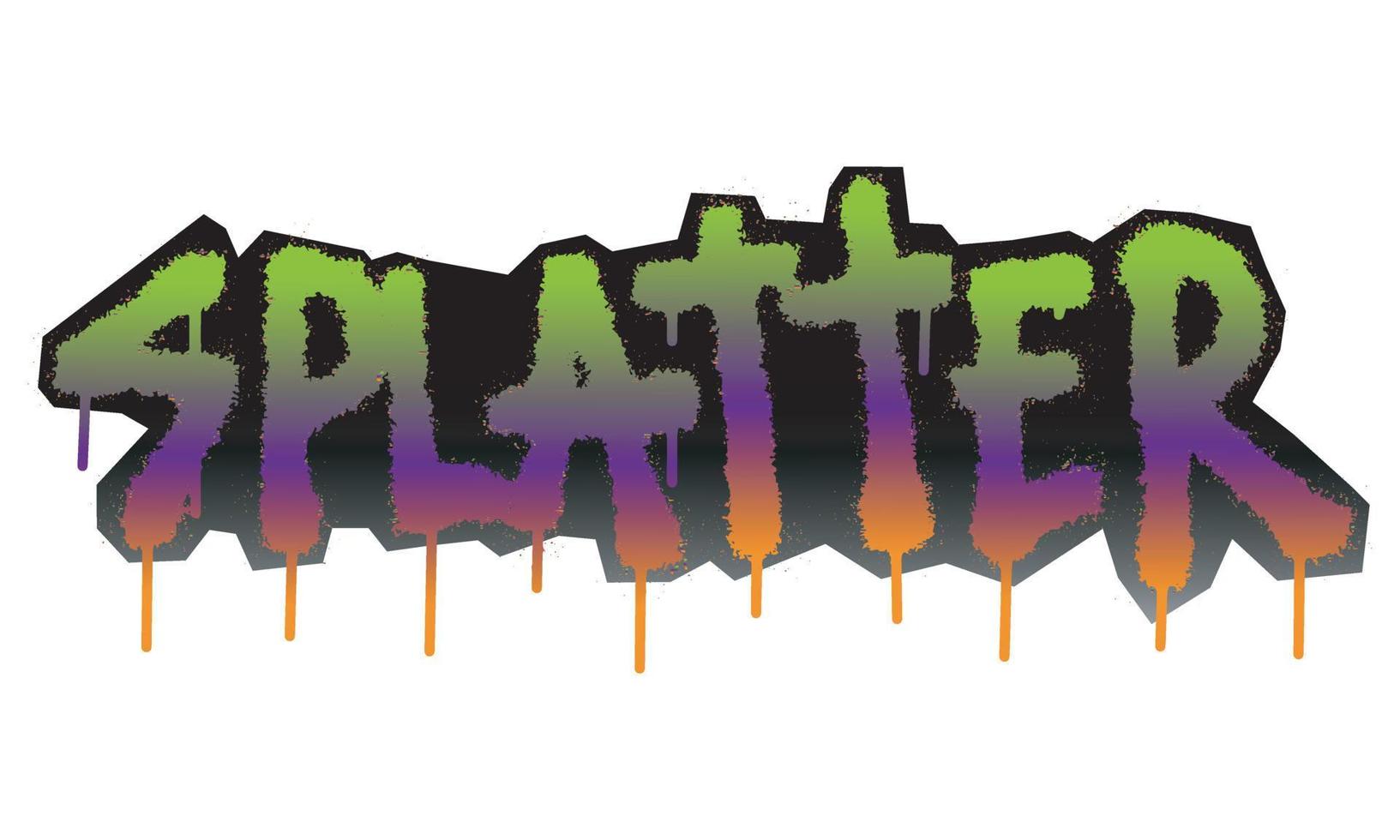 Splatter text with graffiti art design vector