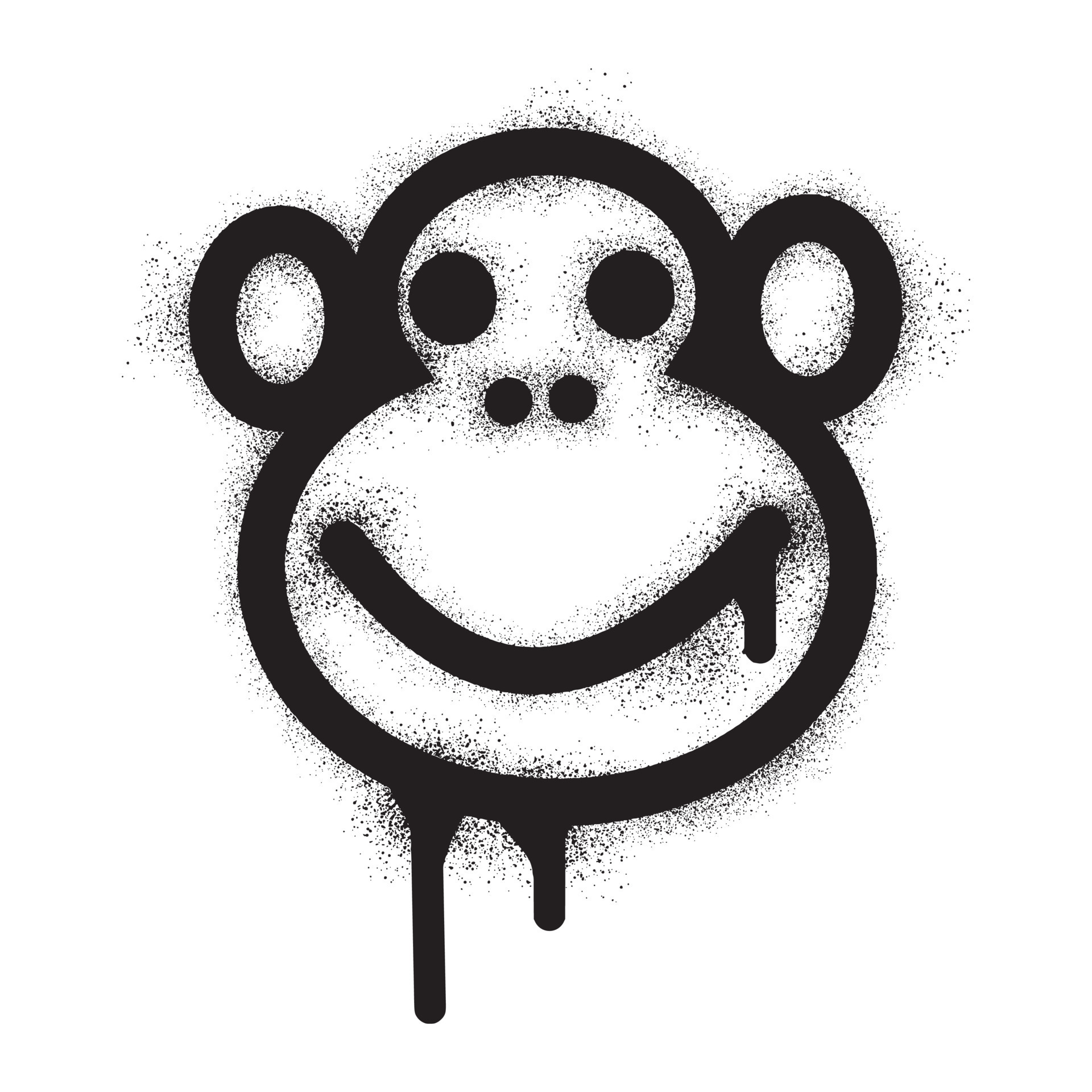 Graffiti monkey icon with black spray paint 21393288 Vector Art at Vecteezy