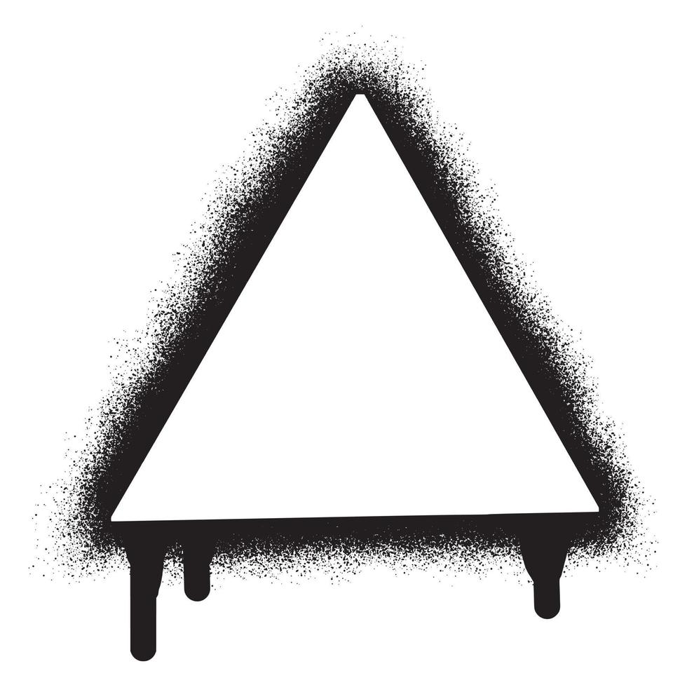 Graffiti triangle frame with black spray paint vector