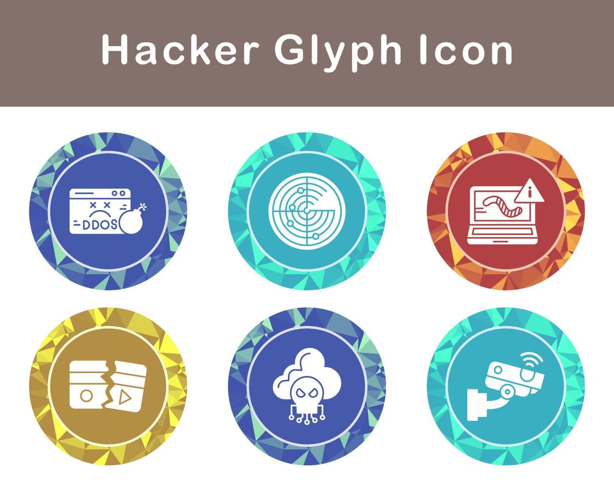 conjunto de iconos de vector de hacker