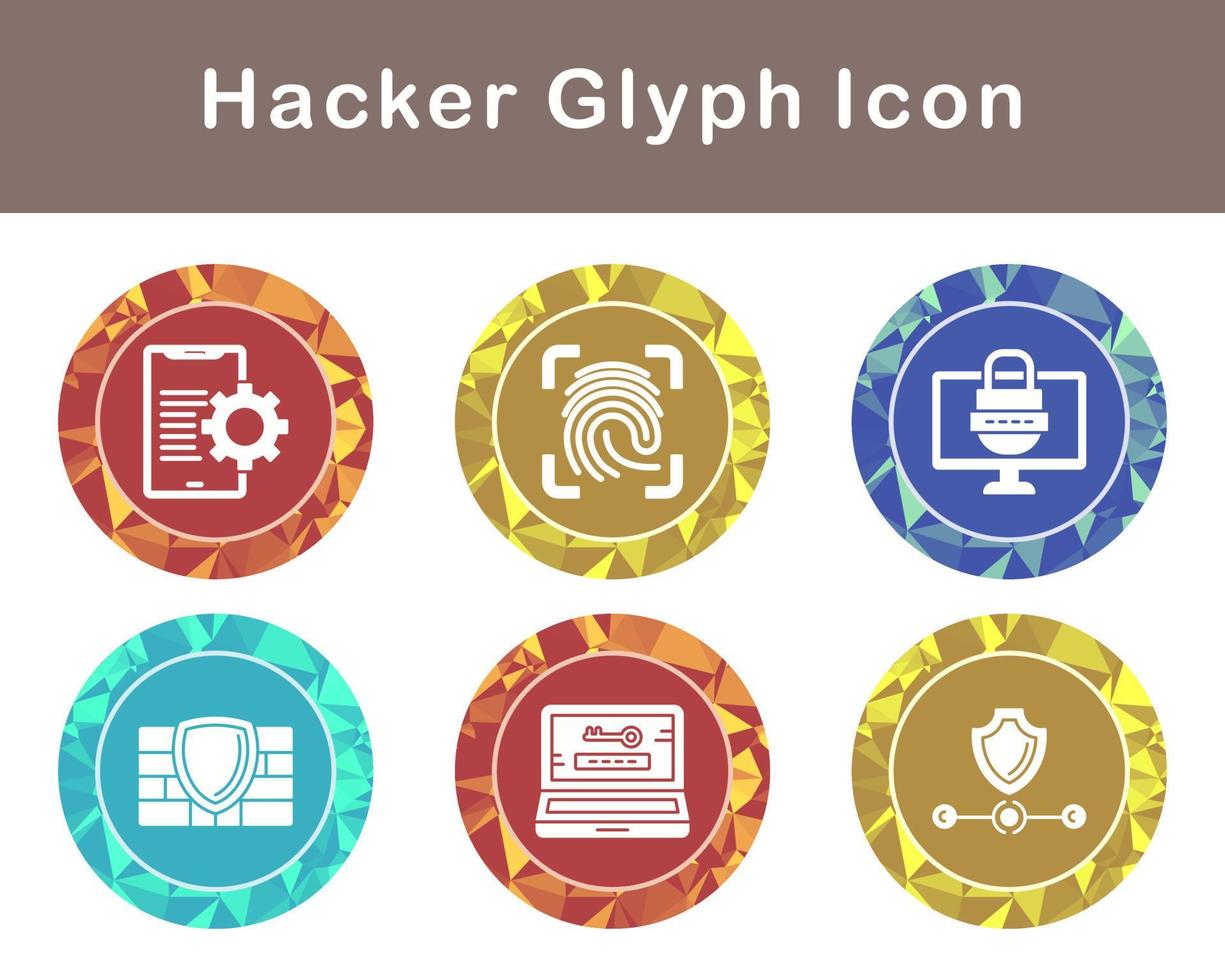 conjunto de iconos de vector de hacker