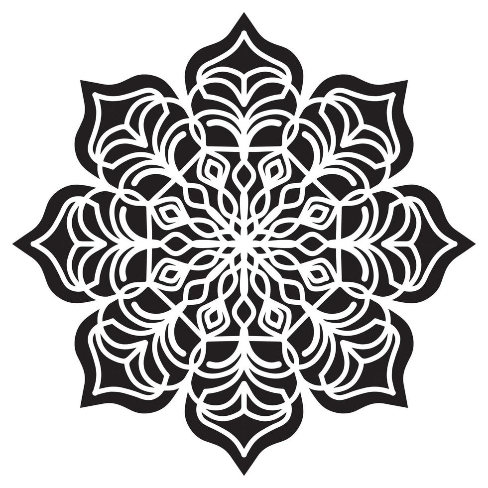 Mandala pattern stencil abstract floral ornament vector