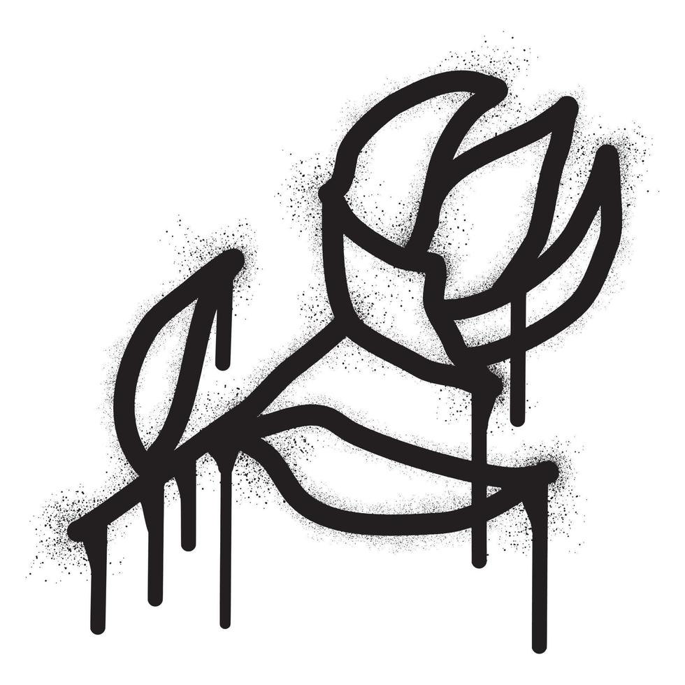 Abstract floral design stencil graffiti with black spray paint 21393414