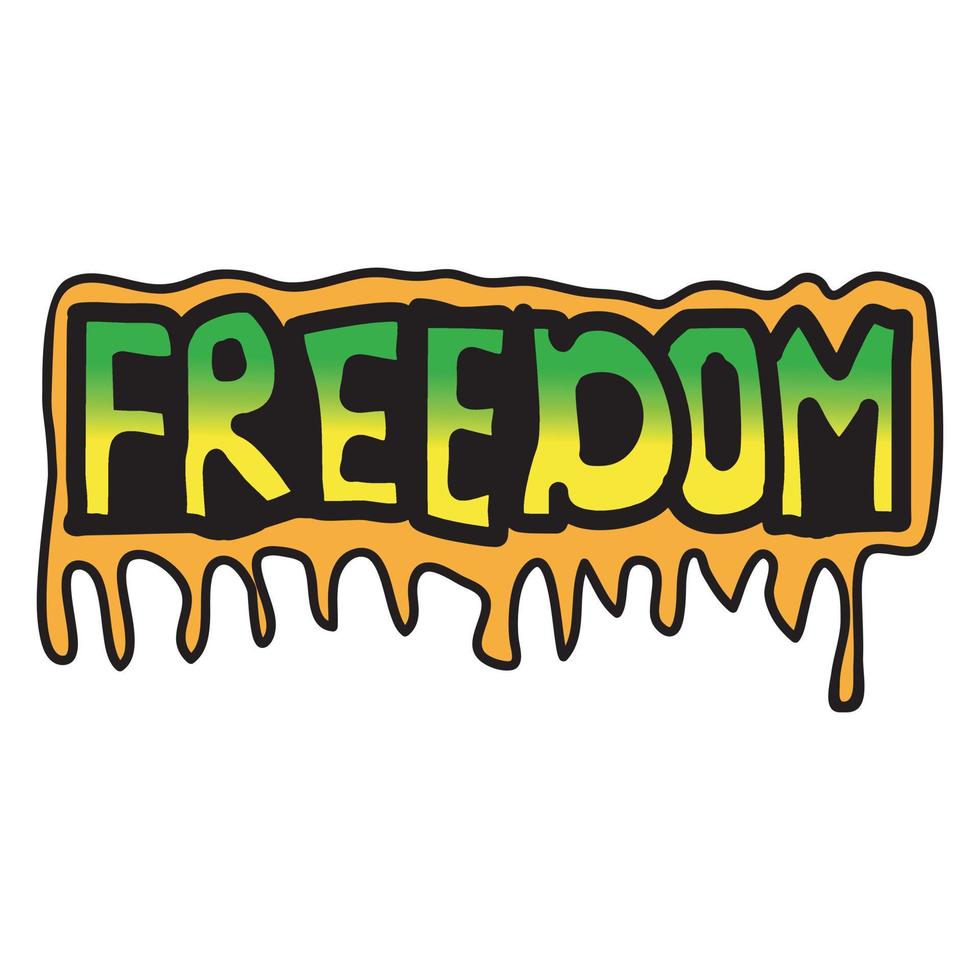 Freedom text with graffiti art design vector