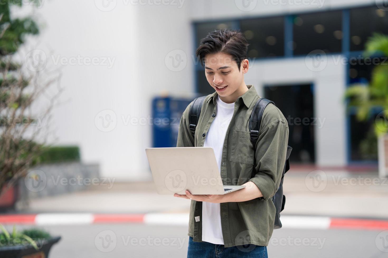 Young Asian student at school photo