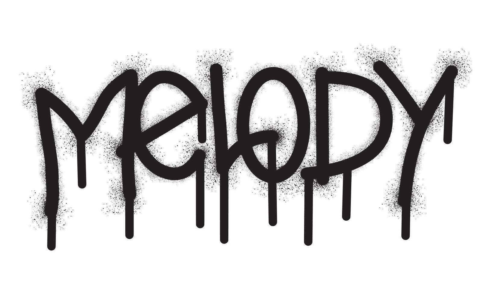 graffiti melody text with black spray paint vector