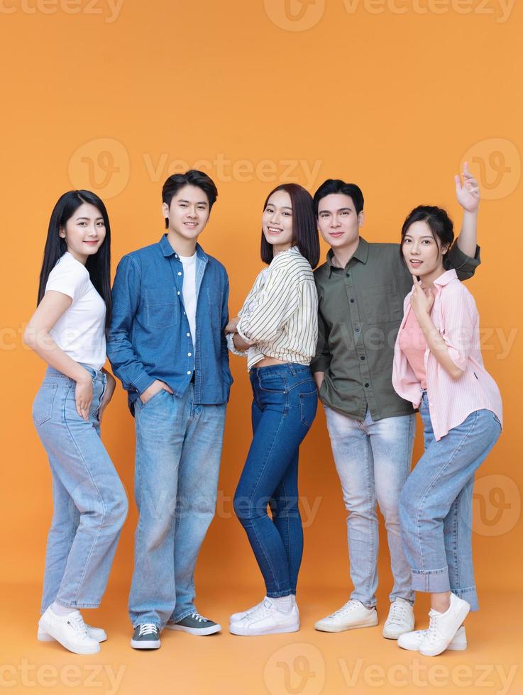 Group people, friends on background photo