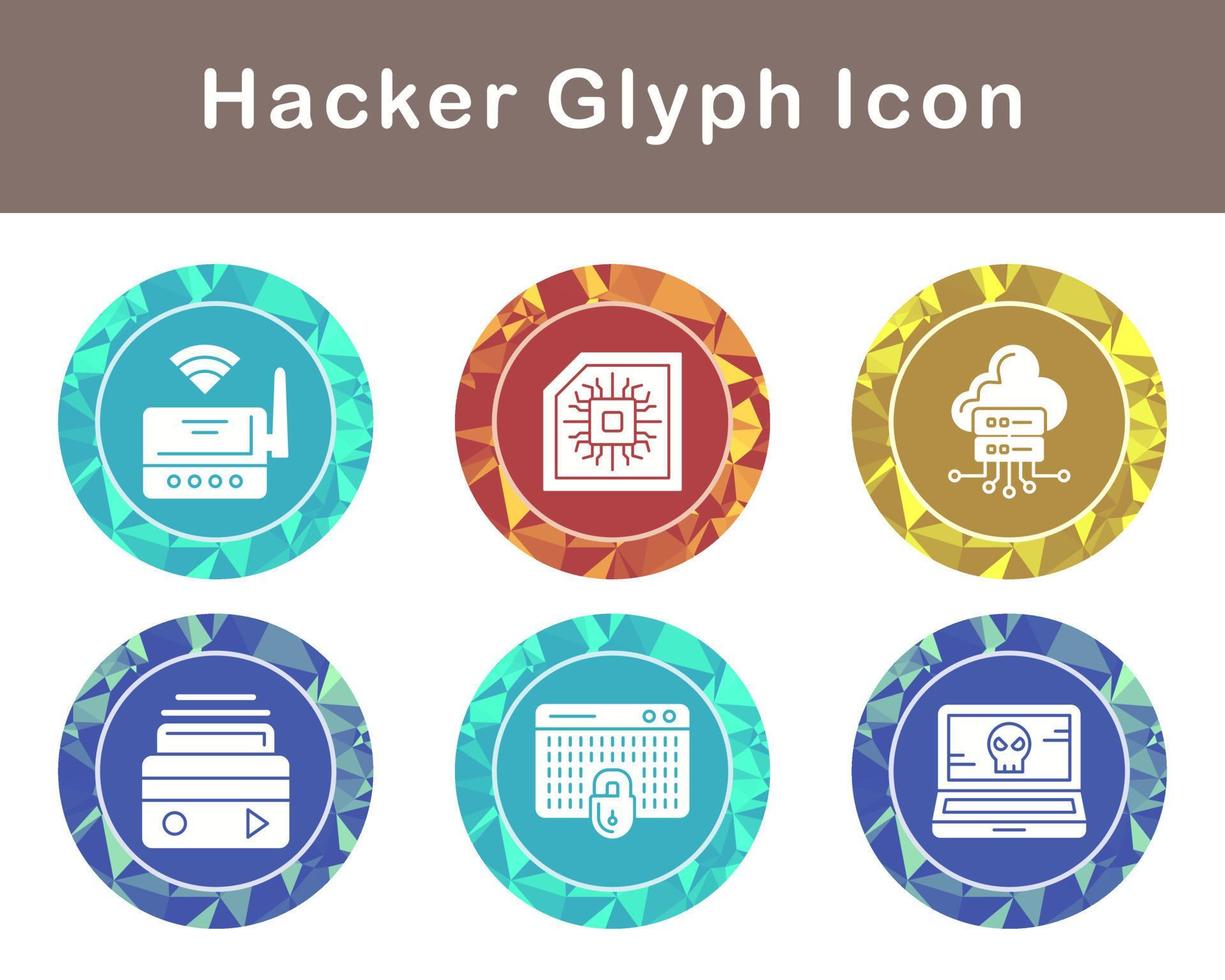 conjunto de iconos de vector de hacker