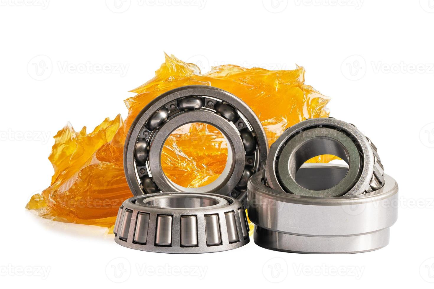 Ball bearing stainless with grease lithium machinery lubrication for automotive and industrial  isolated on white background. photo