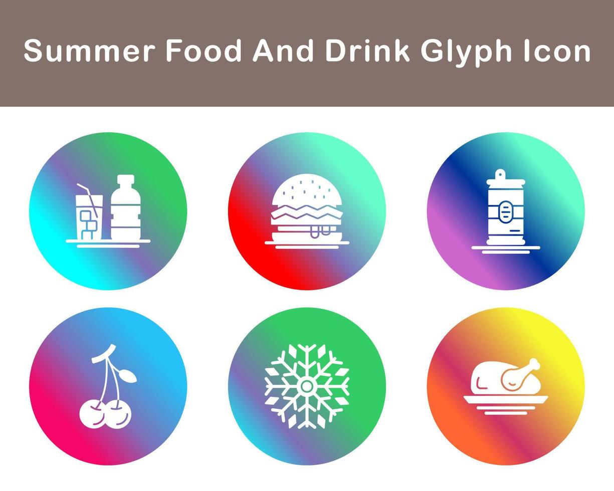 Summer Food And Drink Vector Icon Set